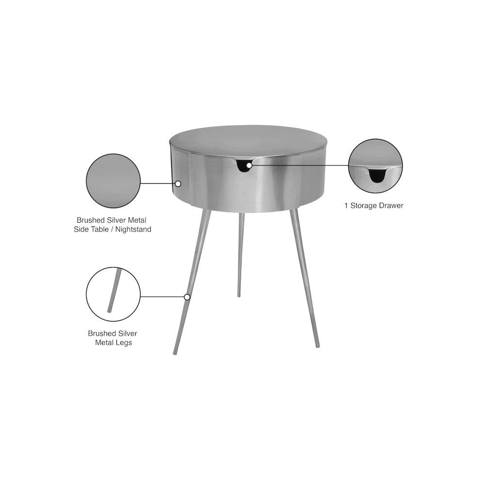 Bali Silver Night Stand. Picture 6