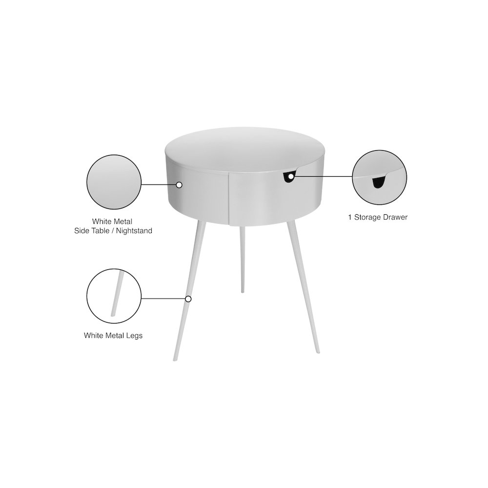 Bali White Night Stand. Picture 7