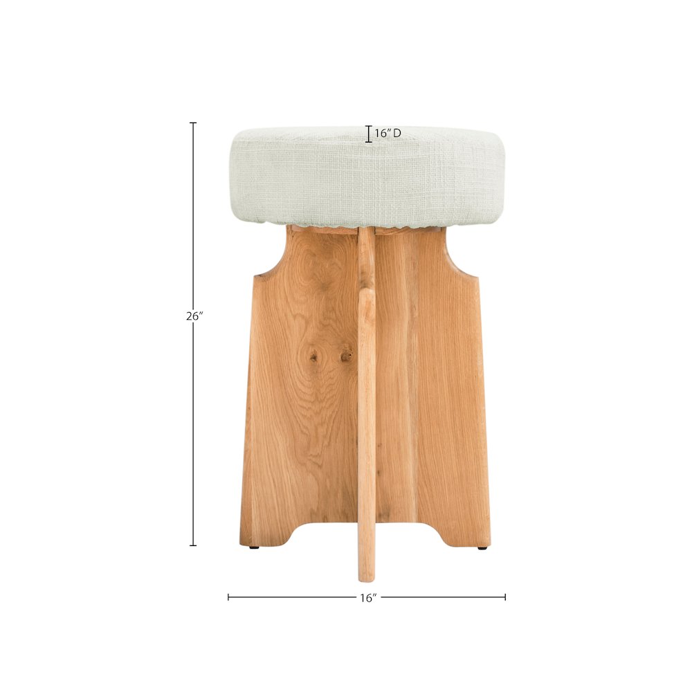 Jasper Cream Boucle Fabric Stool. Picture 12