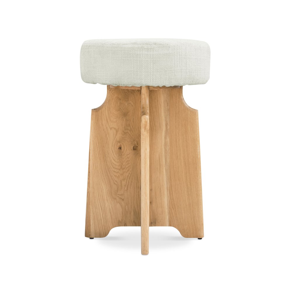 Jasper Cream Boucle Fabric Stool. Picture 1