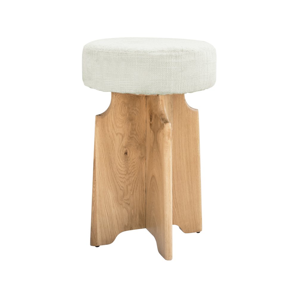 Jasper Cream Boucle Fabric Stool. Picture 2