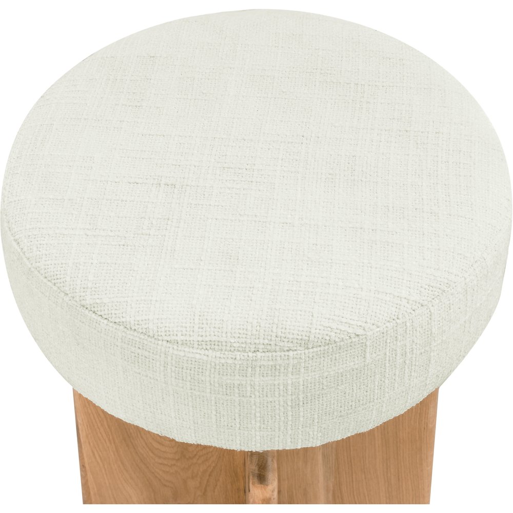 Jasper Cream Boucle Fabric Stool. Picture 3