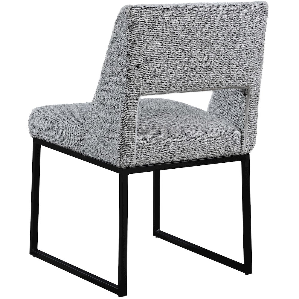 Jayce Grey Boucle Fabric Dining Chair, Set of 2. Picture 2