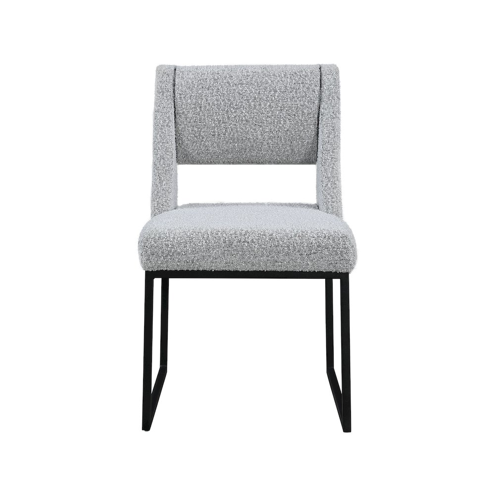 Jayce Grey Boucle Fabric Dining Chair, Set of 2. Picture 3