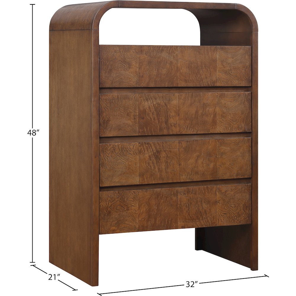 Giada Brown Solid Wood And Veneer Chest. Picture 9