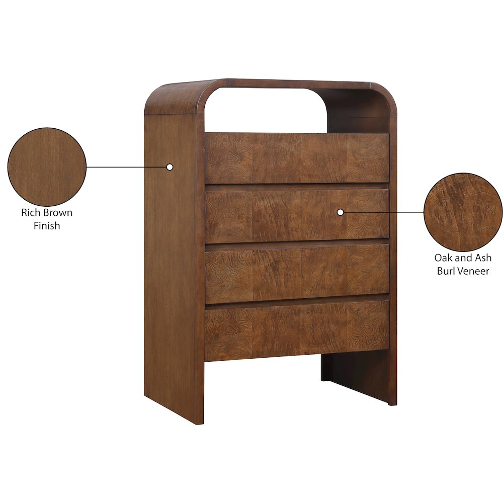 Giada Brown Solid Wood And Veneer Chest. Picture 10