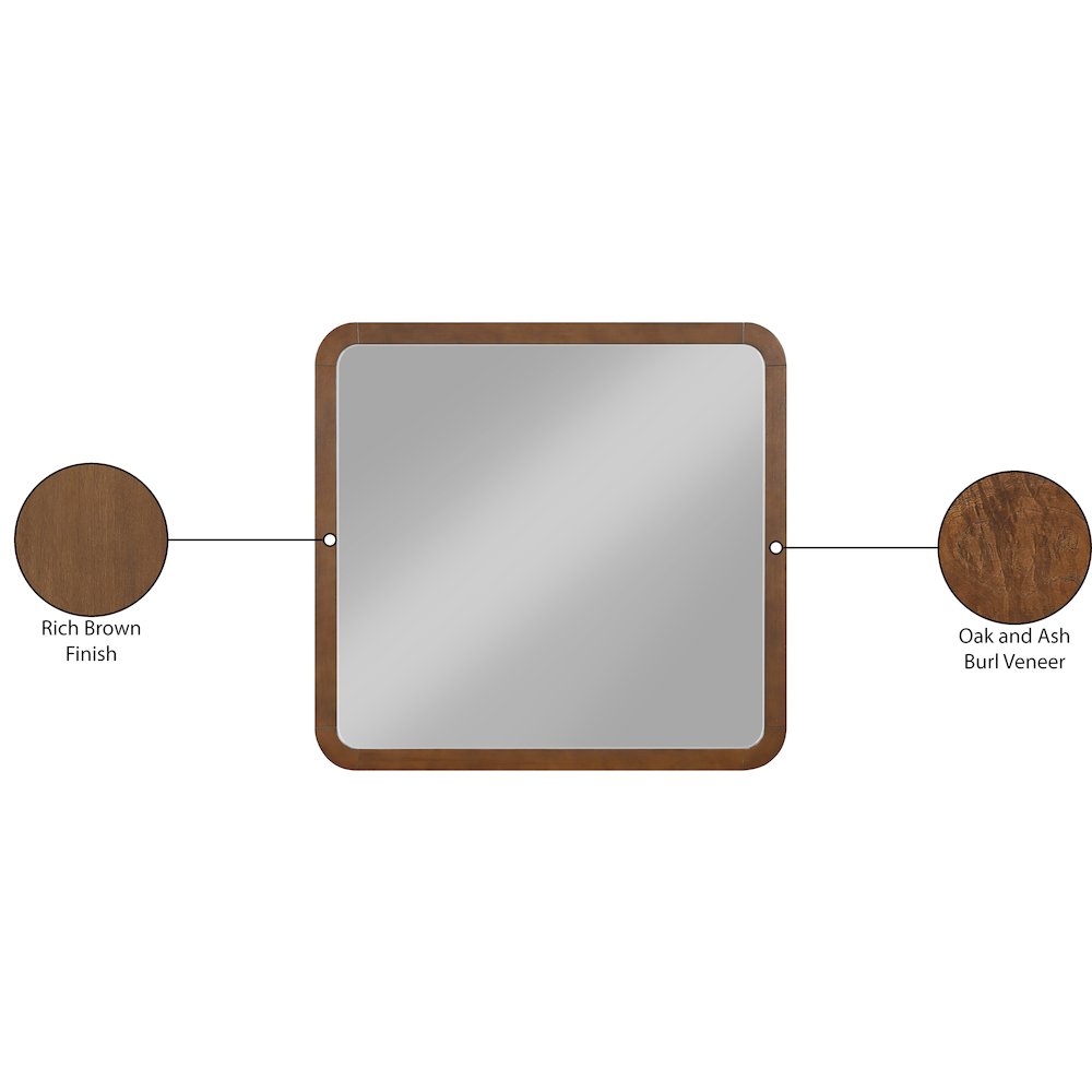 Giada Brown Solid Wood And Veneer Mirror. Picture 6