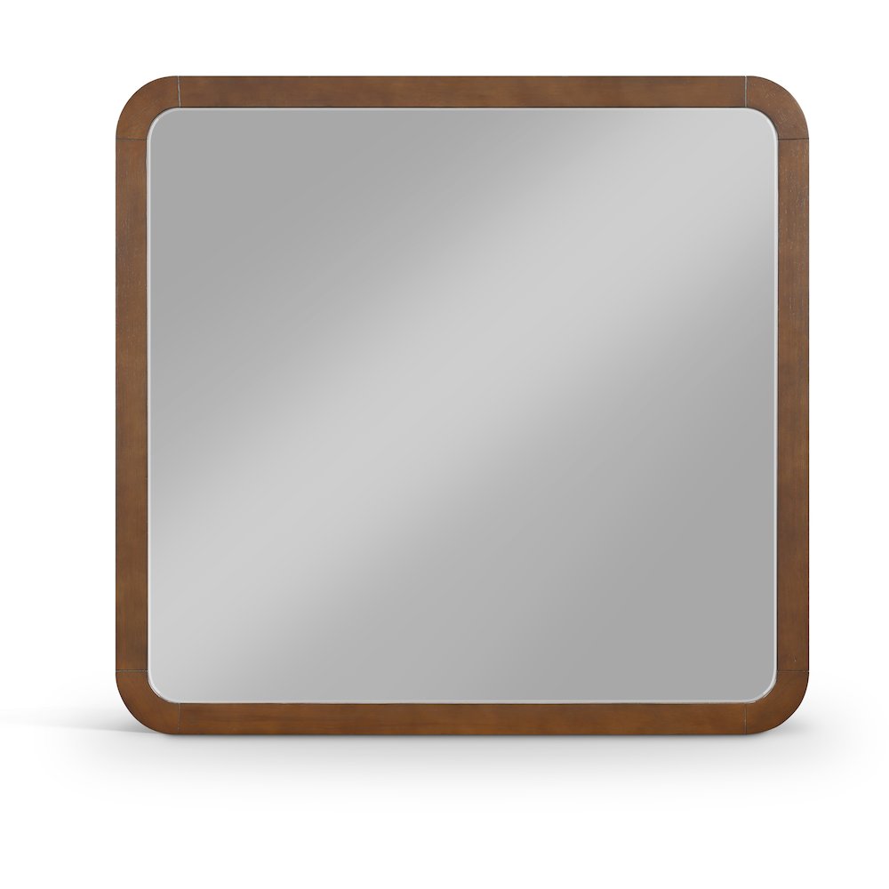 Giada Brown Solid Wood And Veneer Mirror. Picture 1