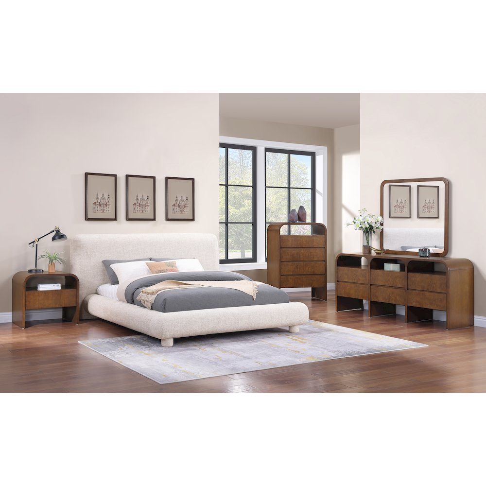 Giada Brown Solid Wood And Veneer Mirror. Picture 9