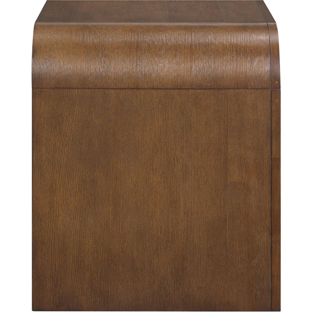 Giada Brown Solid Wood And Veneer Nightstand. Picture 8