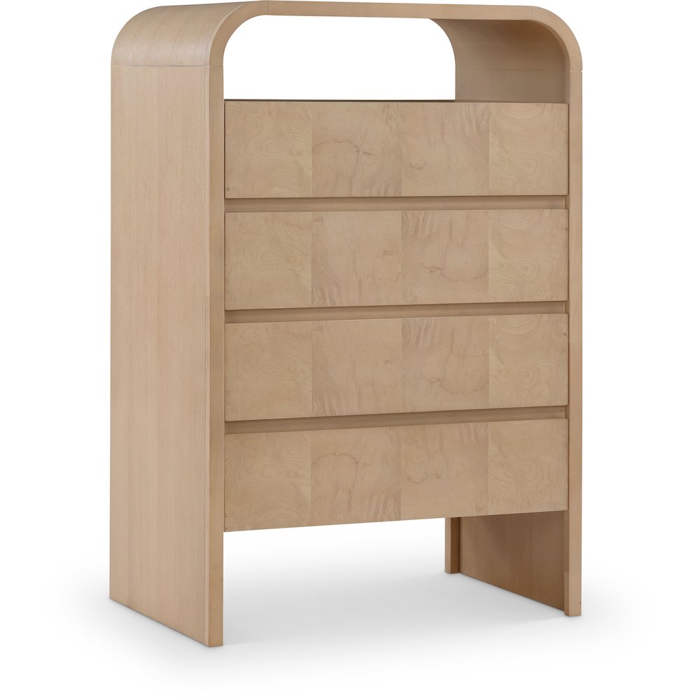 Giada Natural Solid Wood And Veneer Chest. Picture 1