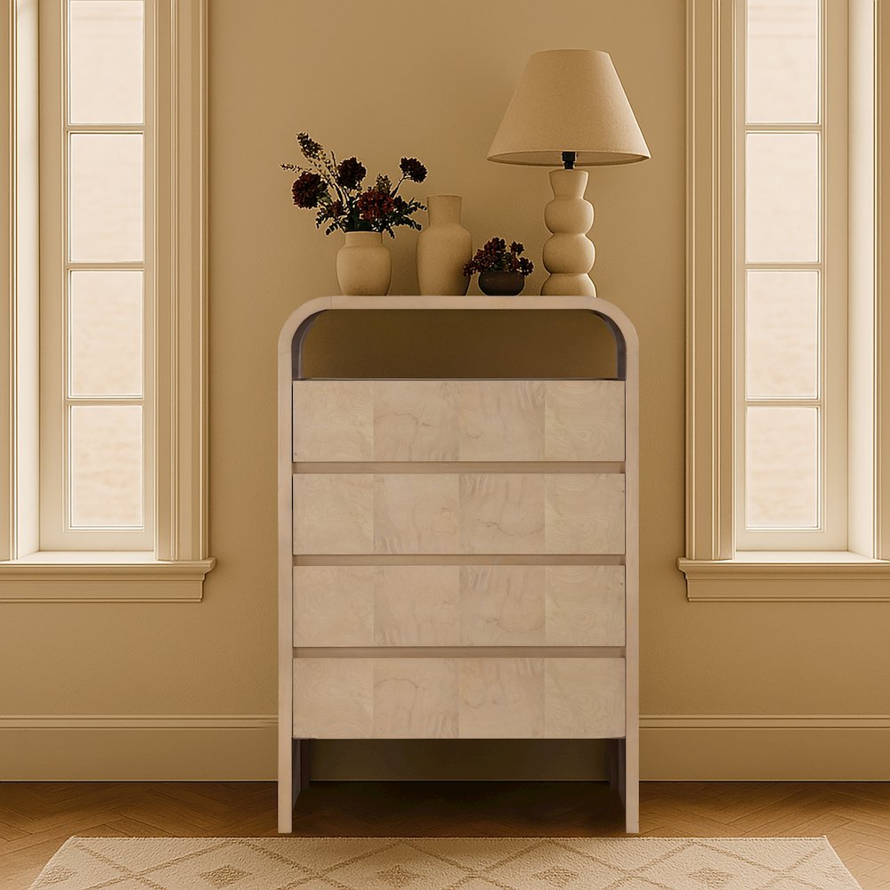Giada Natural Solid Wood And Veneer Chest. Picture 7