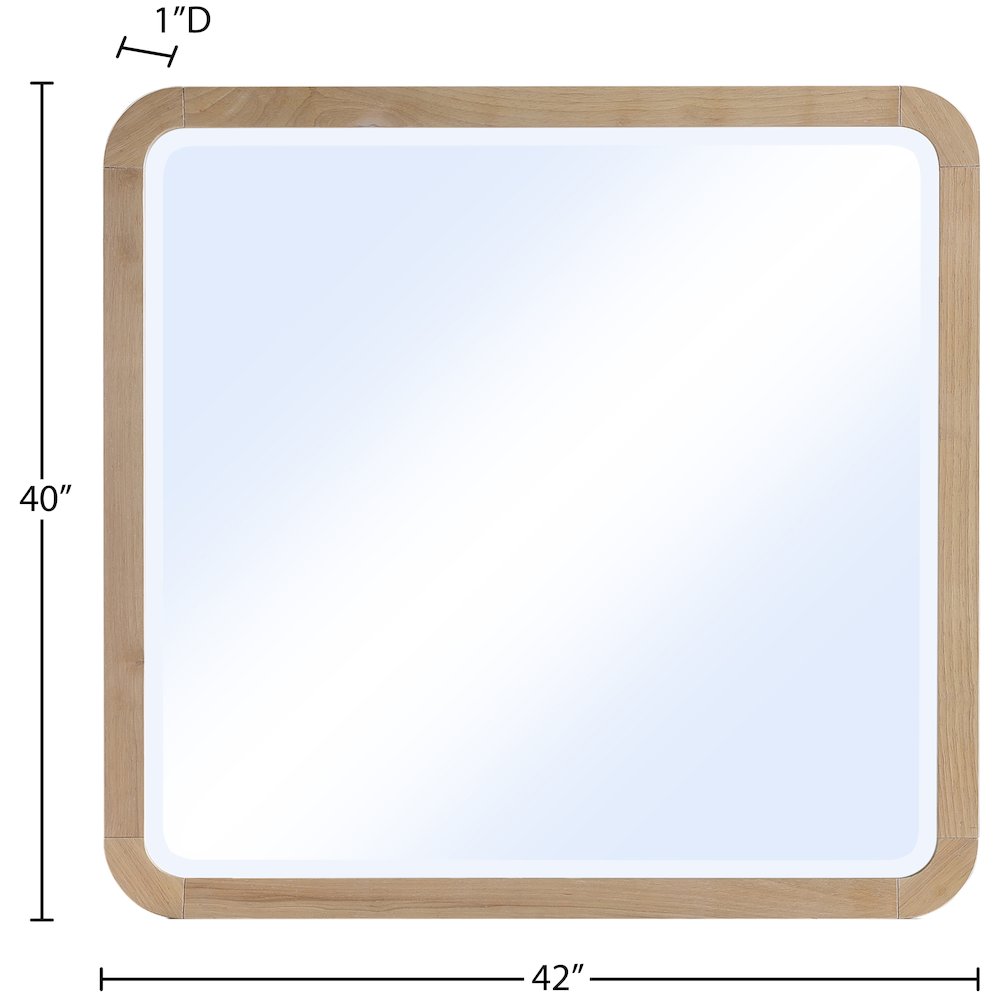 Giada Natural Solid Wood And Veneer Mirror. Picture 5