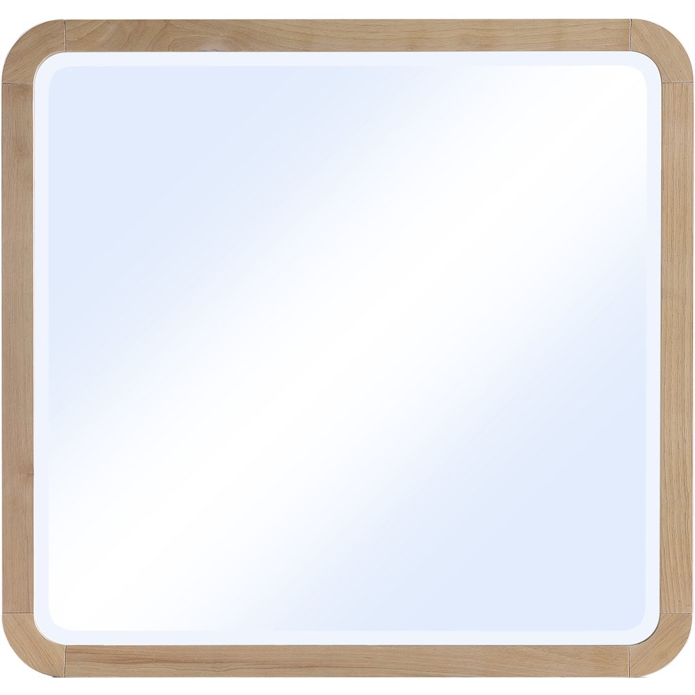 Giada Natural Solid Wood And Veneer Mirror. Picture 2