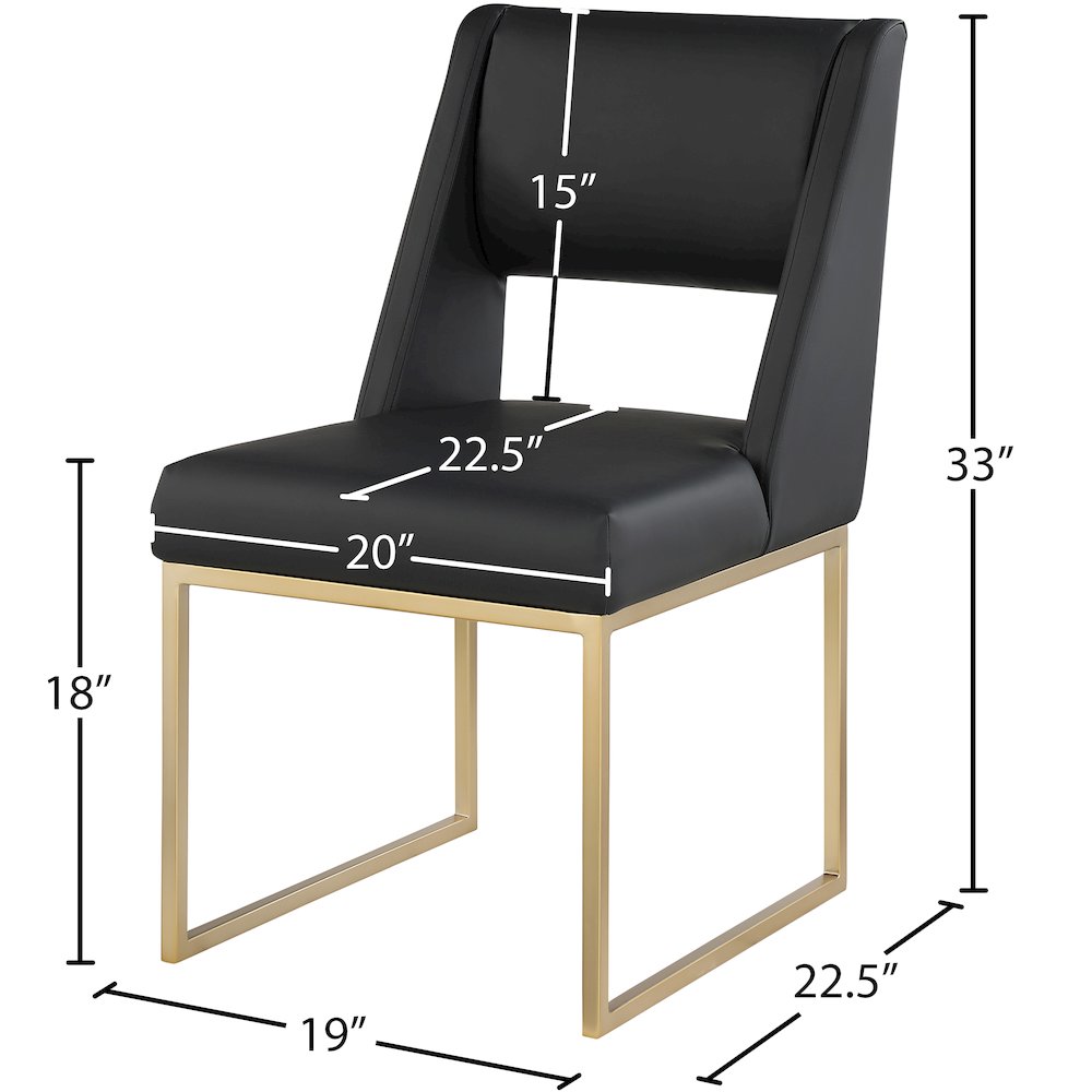 Jayce Black Vegan Leather Dining Chair, Set of 2. Picture 5