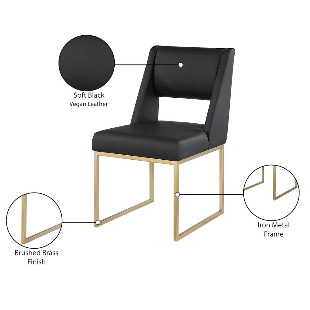 Jayce Black Vegan Leather Dining Chair, Set of 2. Picture 6