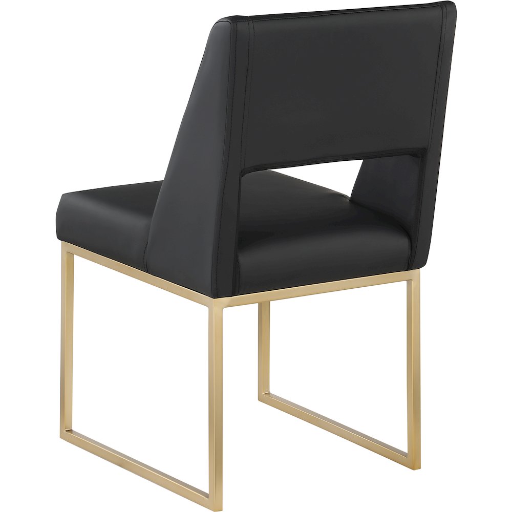 Jayce Black Vegan Leather Dining Chair, Set of 2. Picture 2