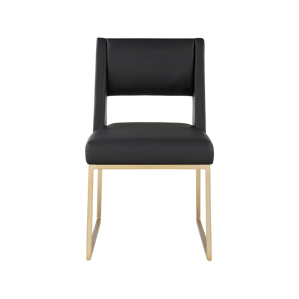 Jayce Black Vegan Leather Dining Chair, Set of 2. Picture 3