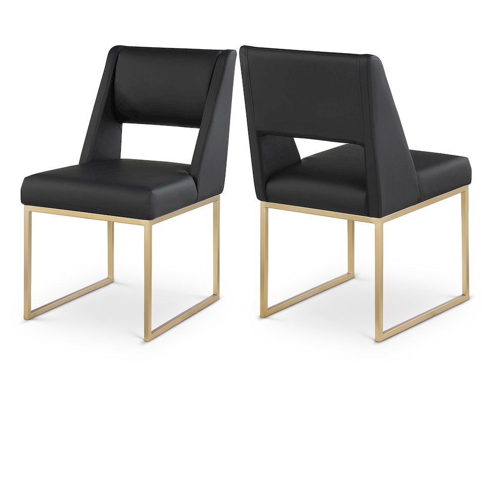 Jayce Black Vegan Leather Dining Chair, Set of 2. Picture 1