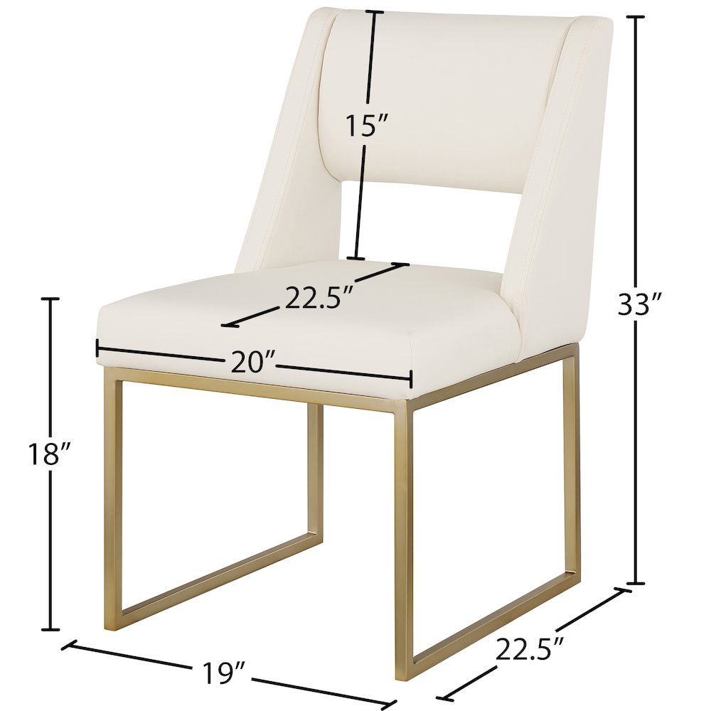 Jayce Cream Vegan Leather Dining Chair, Set of 2. Picture 5