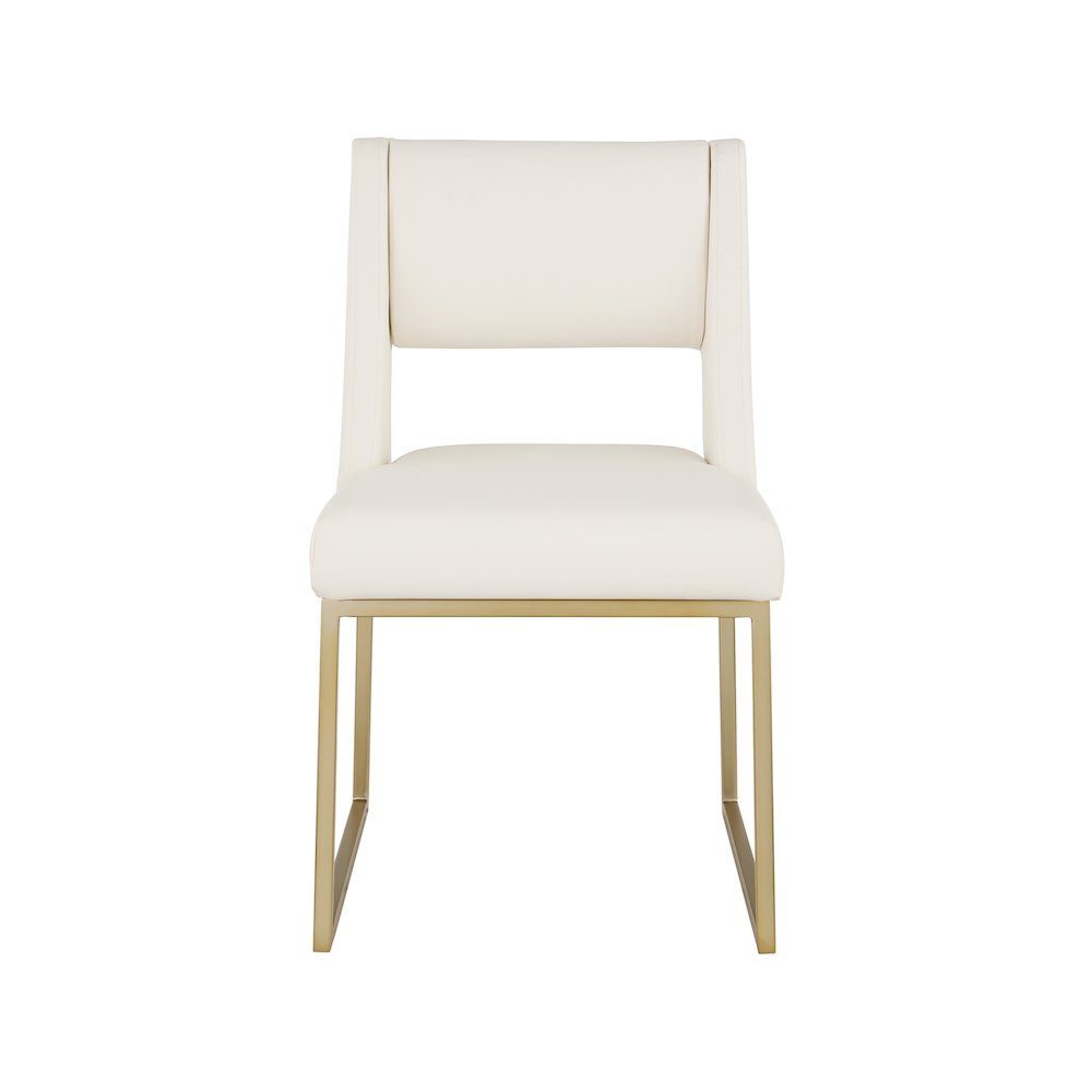 Jayce Cream Vegan Leather Dining Chair, Set of 2. Picture 3