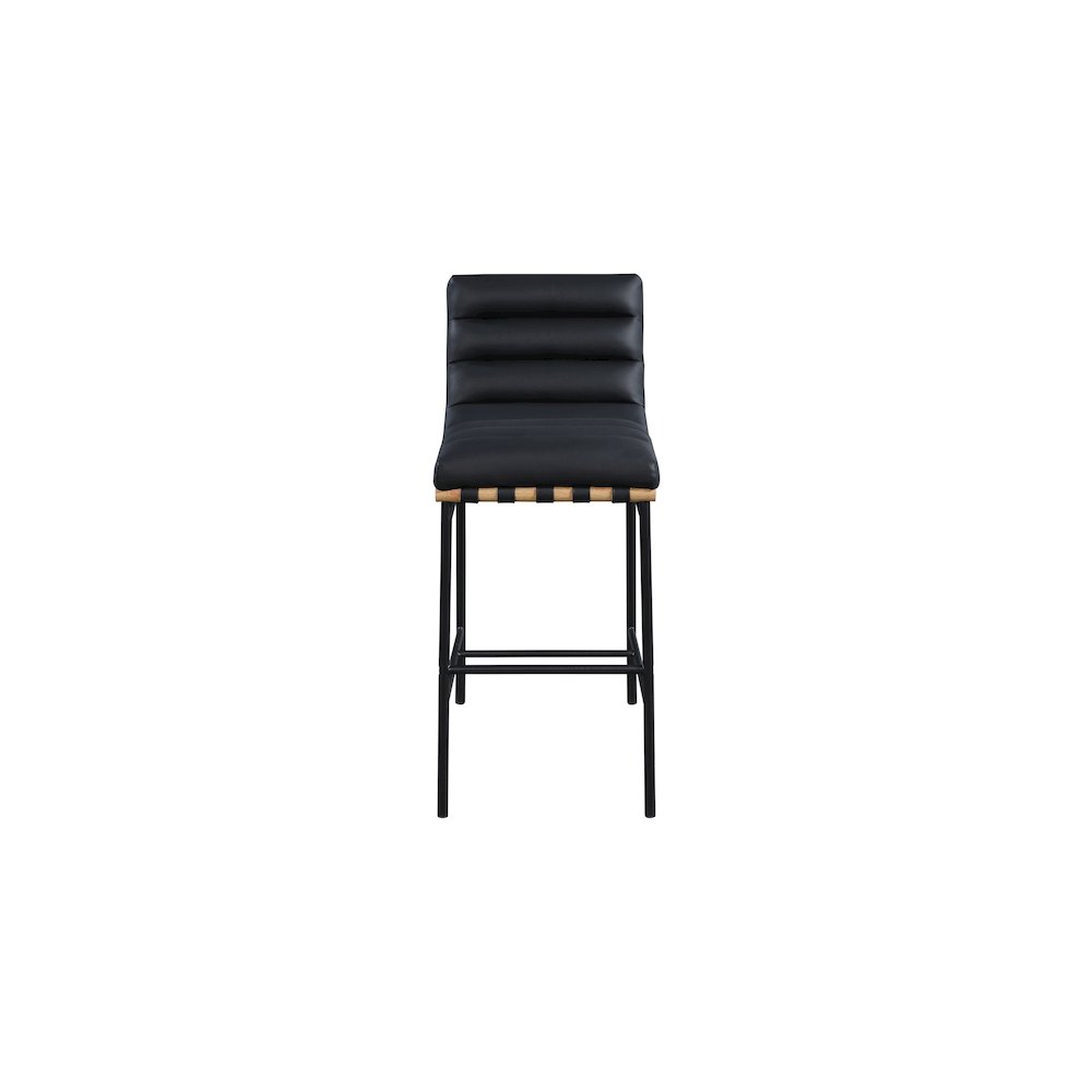 Burke Black Vegan Leather Bar Stool. Picture 2