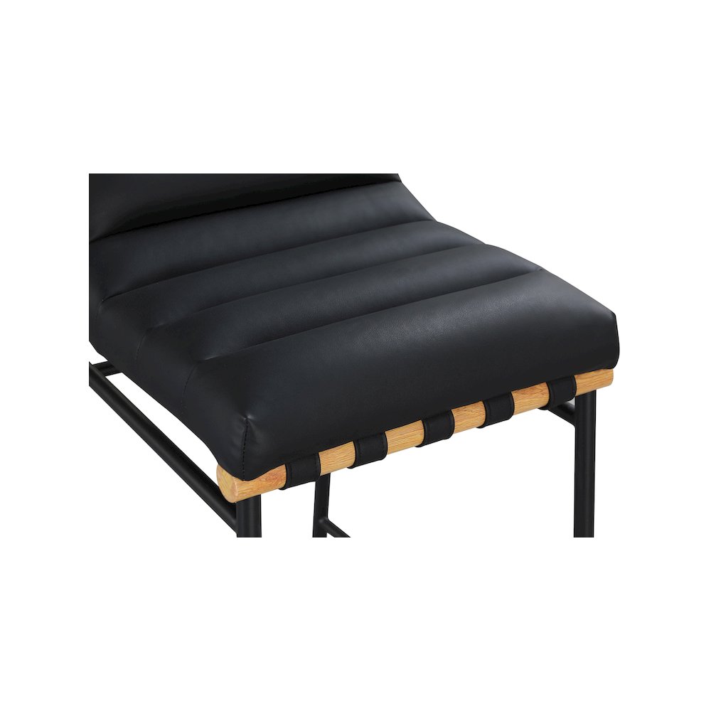 Burke Black Vegan Leather Bar Stool. Picture 4