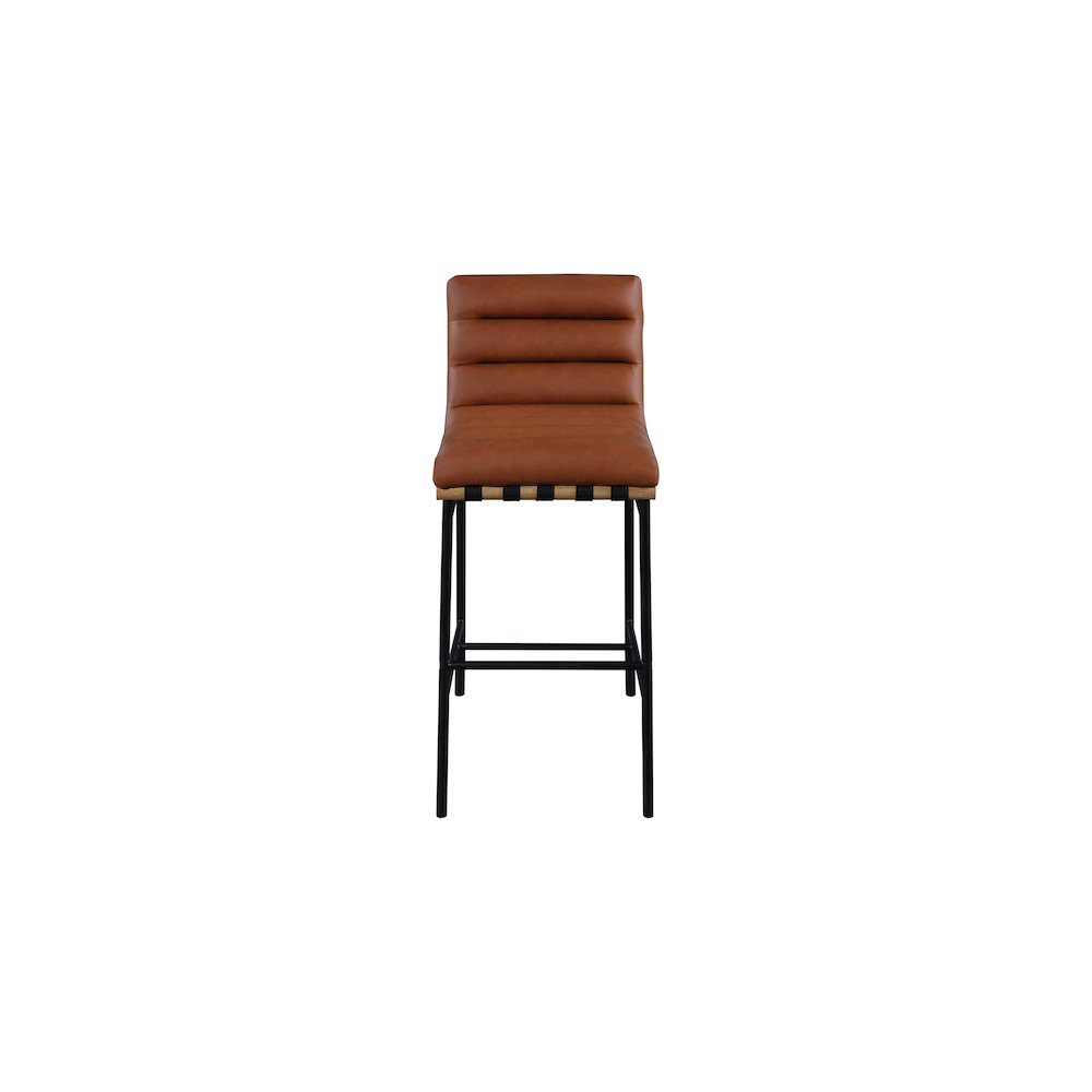 Burke Cognac Vegan Leather Bar Stool. Picture 2