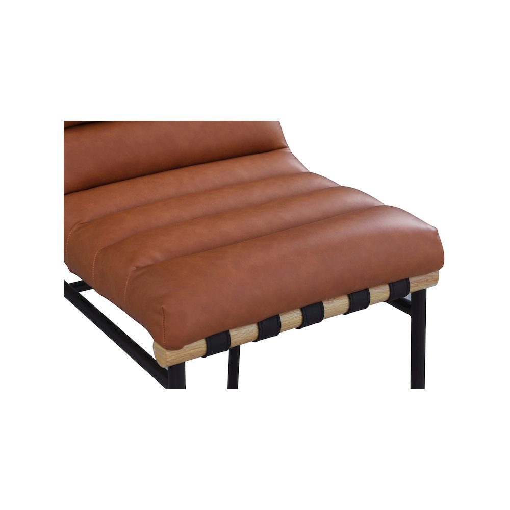 Burke Cognac Vegan Leather Bar Stool. Picture 4