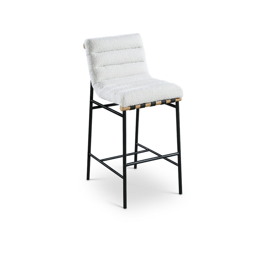Burke Cream Boucle Fabric Bar Stool. Picture 1