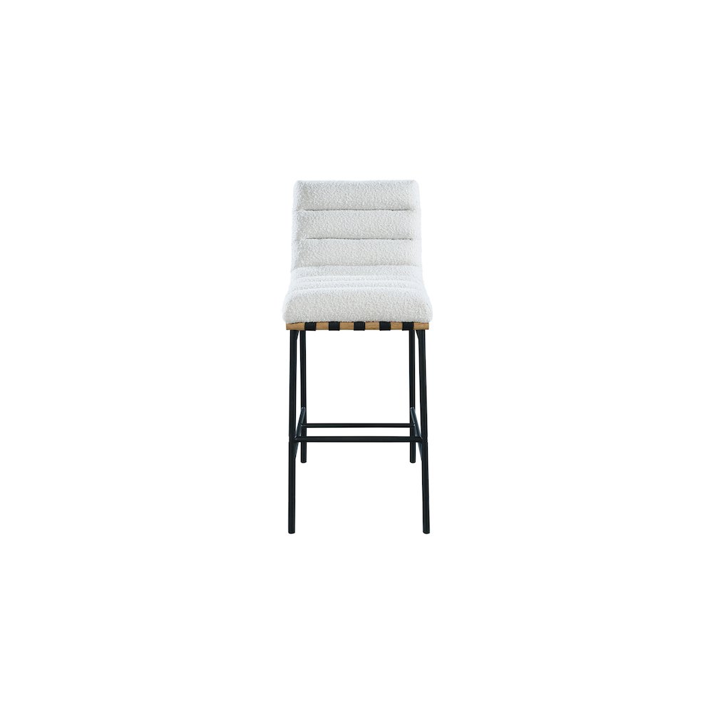 Burke Cream Boucle Fabric Bar Stool. Picture 2