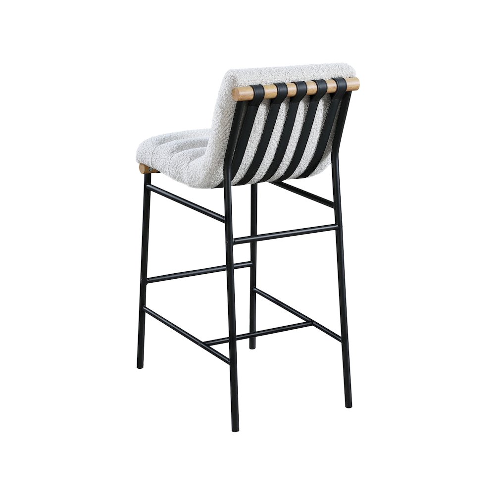 Burke Cream Boucle Fabric Bar Stool. Picture 3