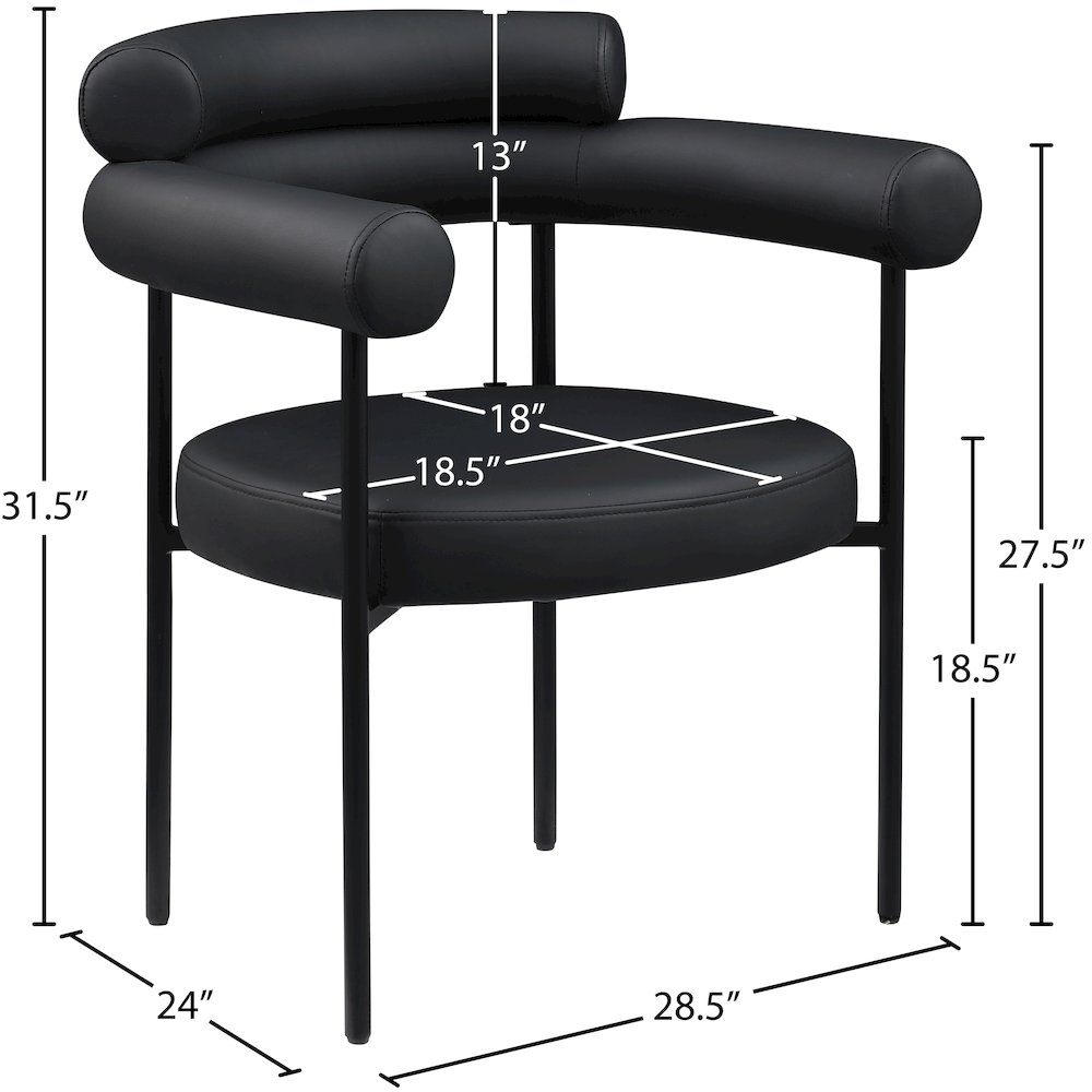 Blake Black Vegan Leather Dining Chair, Set of 2. Picture 8