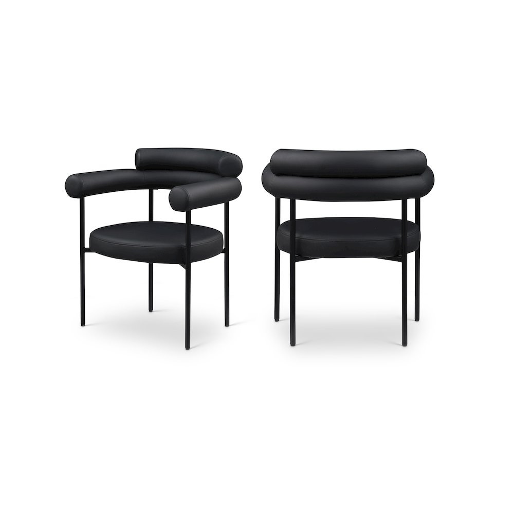 Blake Black Vegan Leather Dining Chair, Set of 2. Picture 1