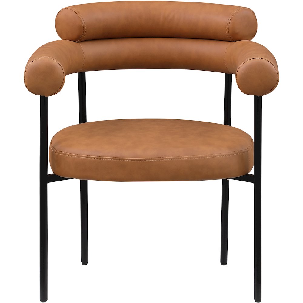 Blake Cognac Vegan Leather Dining Chair, Set of 2. Picture 2