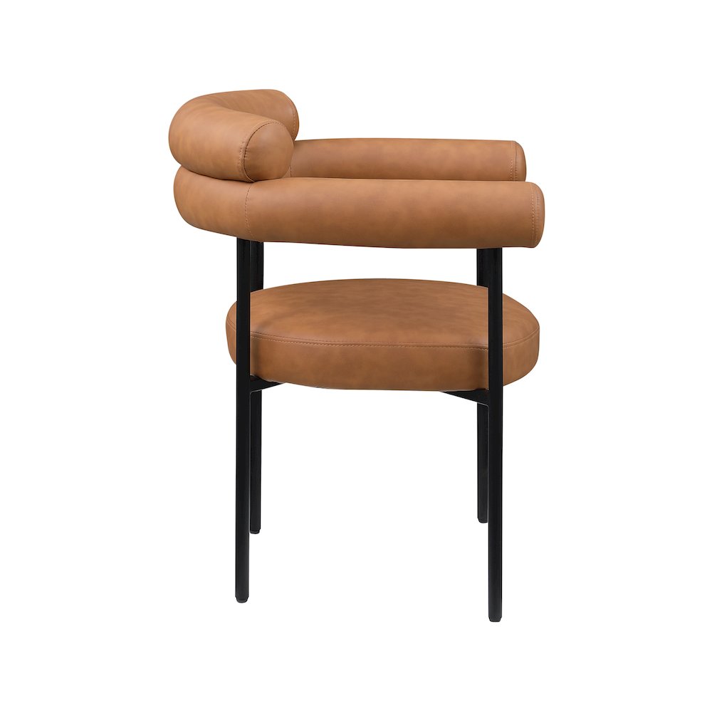 Blake Cognac Vegan Leather Dining Chair, Set of 2. Picture 3