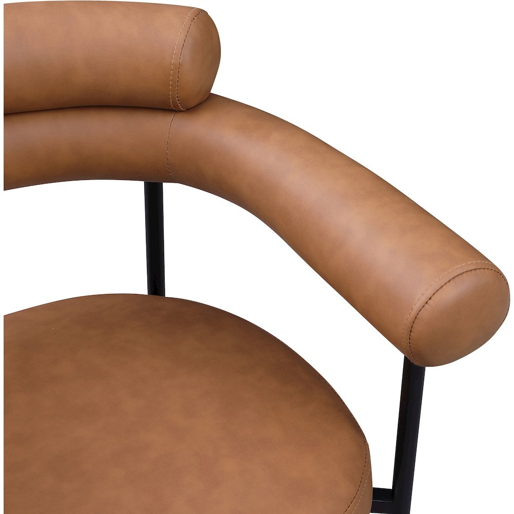 Blake Cognac Vegan Leather Dining Chair, Set of 2. Picture 6