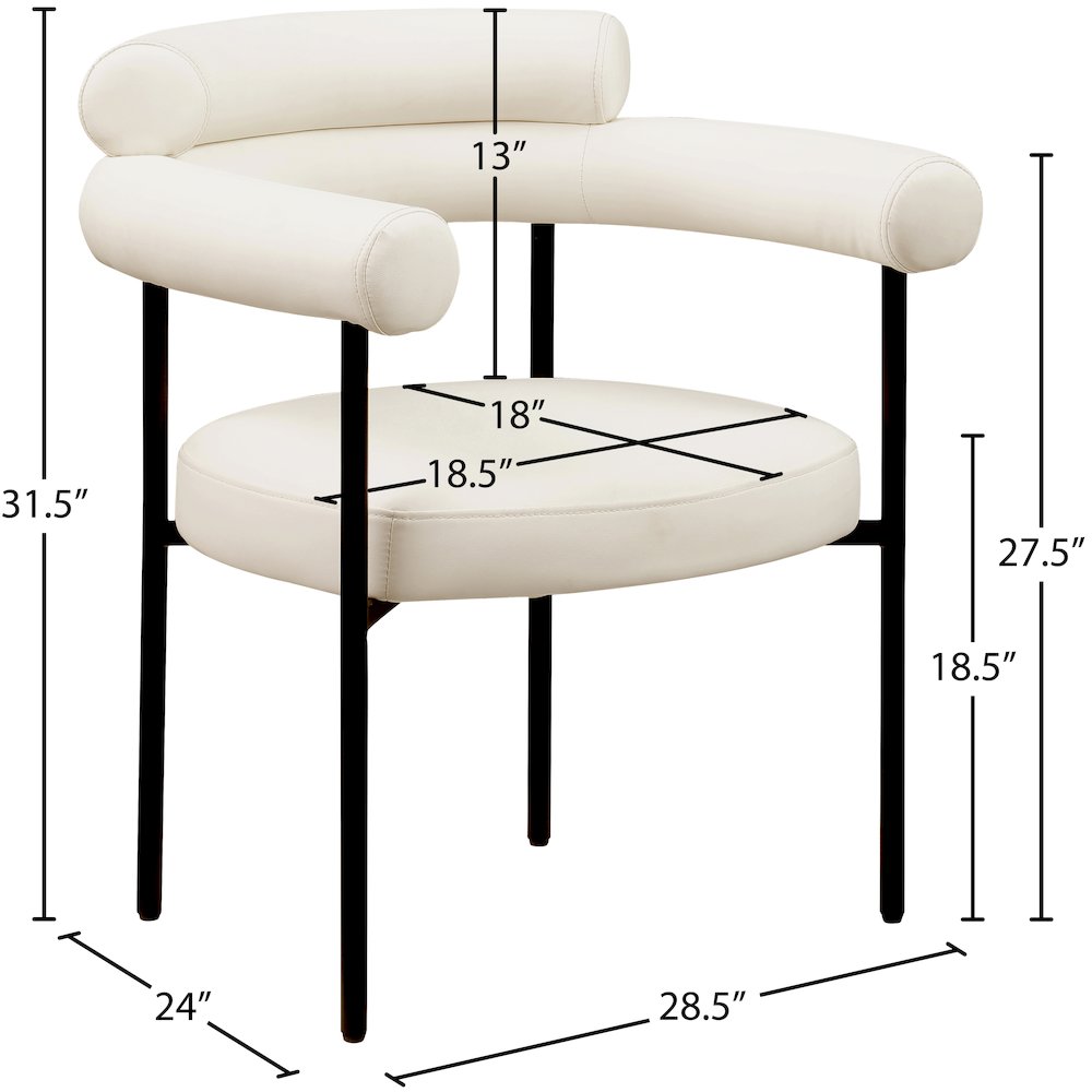 Blake Cream Vegan Leather Dining Chair, Set of 2. Picture 8