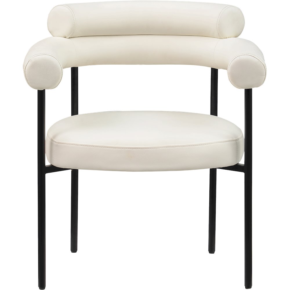 Blake Cream Vegan Leather Dining Chair, Set of 2. Picture 2