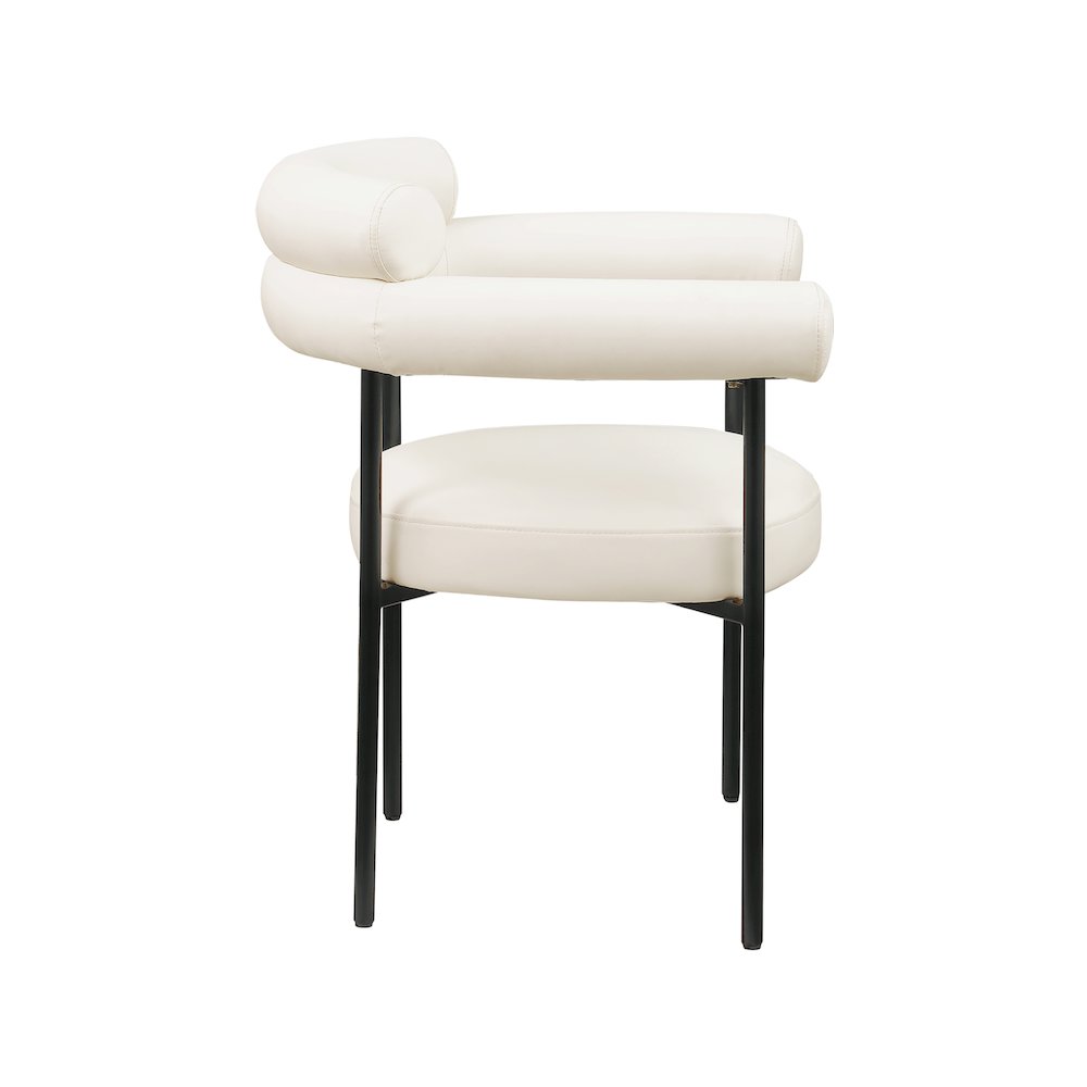 Blake Cream Vegan Leather Dining Chair, Set of 2. Picture 3