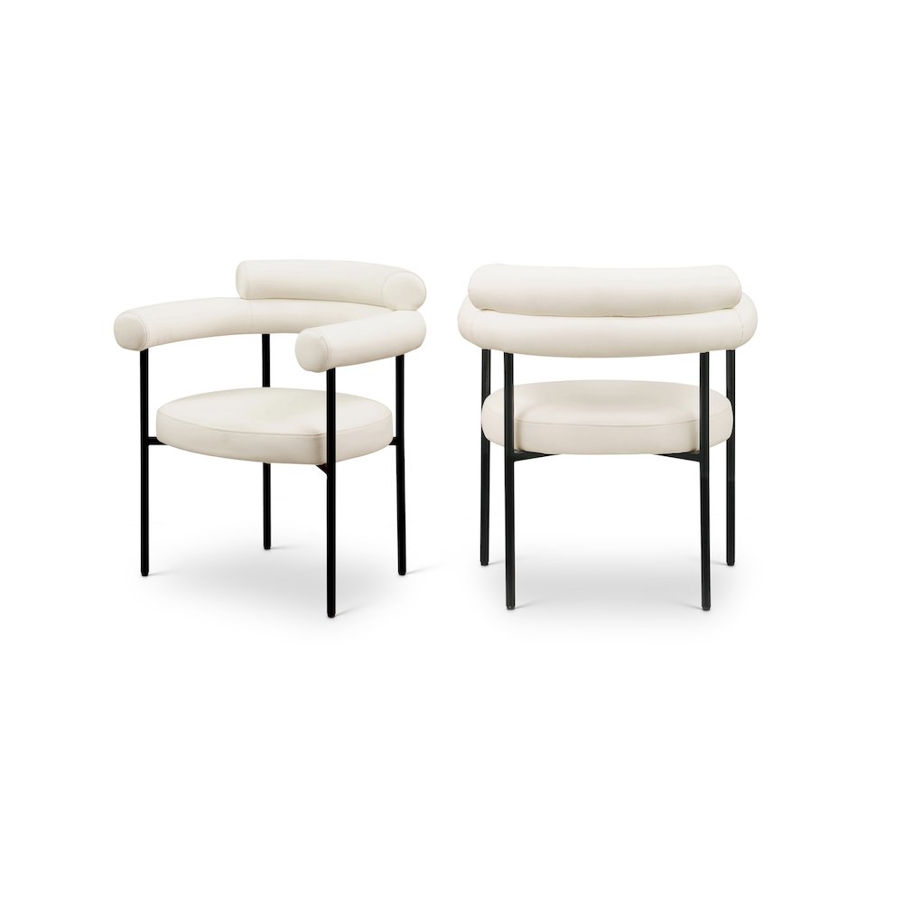 Blake Cream Vegan Leather Dining Chair, Set of 2. Picture 1