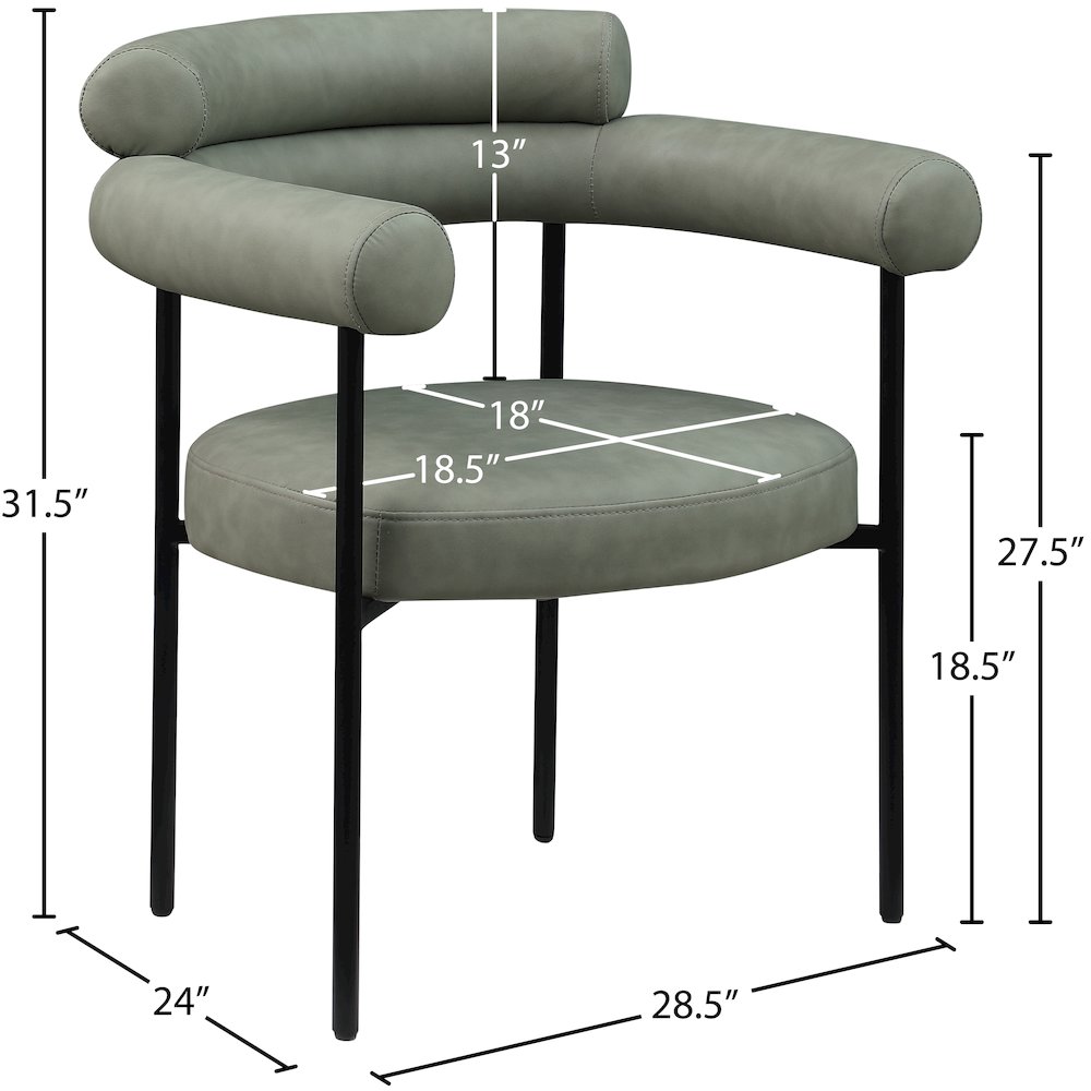 Blake Green Vegan Leather Dining Chair, Set of 2. Picture 8