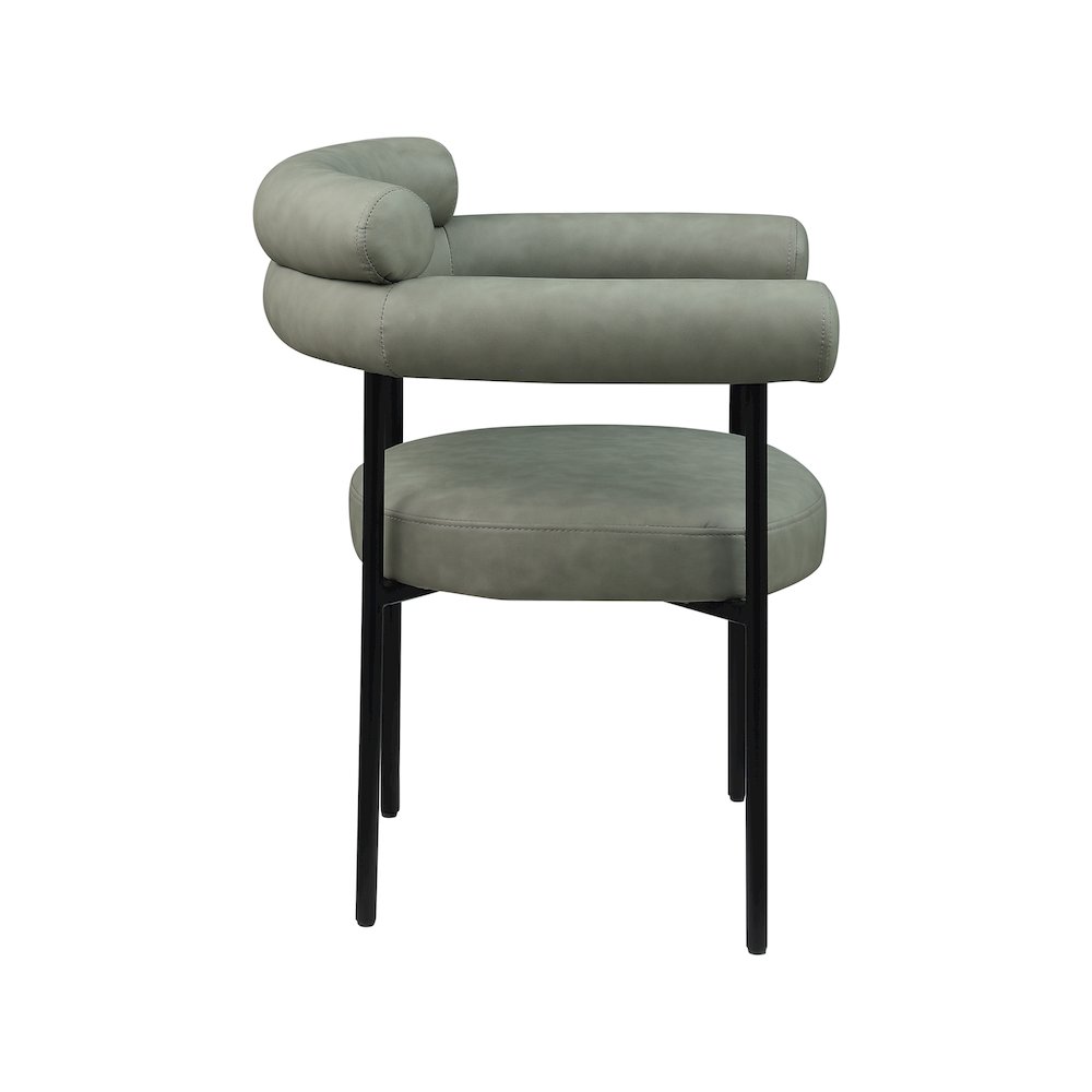 Blake Green Vegan Leather Dining Chair, Set of 2. Picture 3
