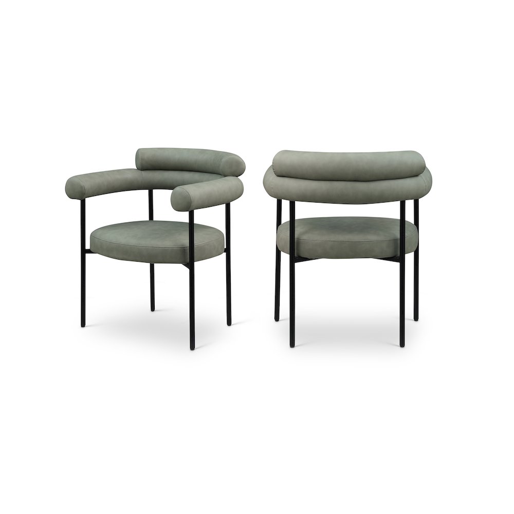 Blake Green Vegan Leather Dining Chair, Set of 2. Picture 1