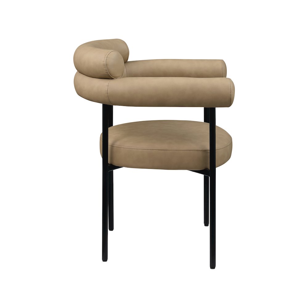 Blake Tan Vegan Leather Dining Chair, Set of 2. Picture 3