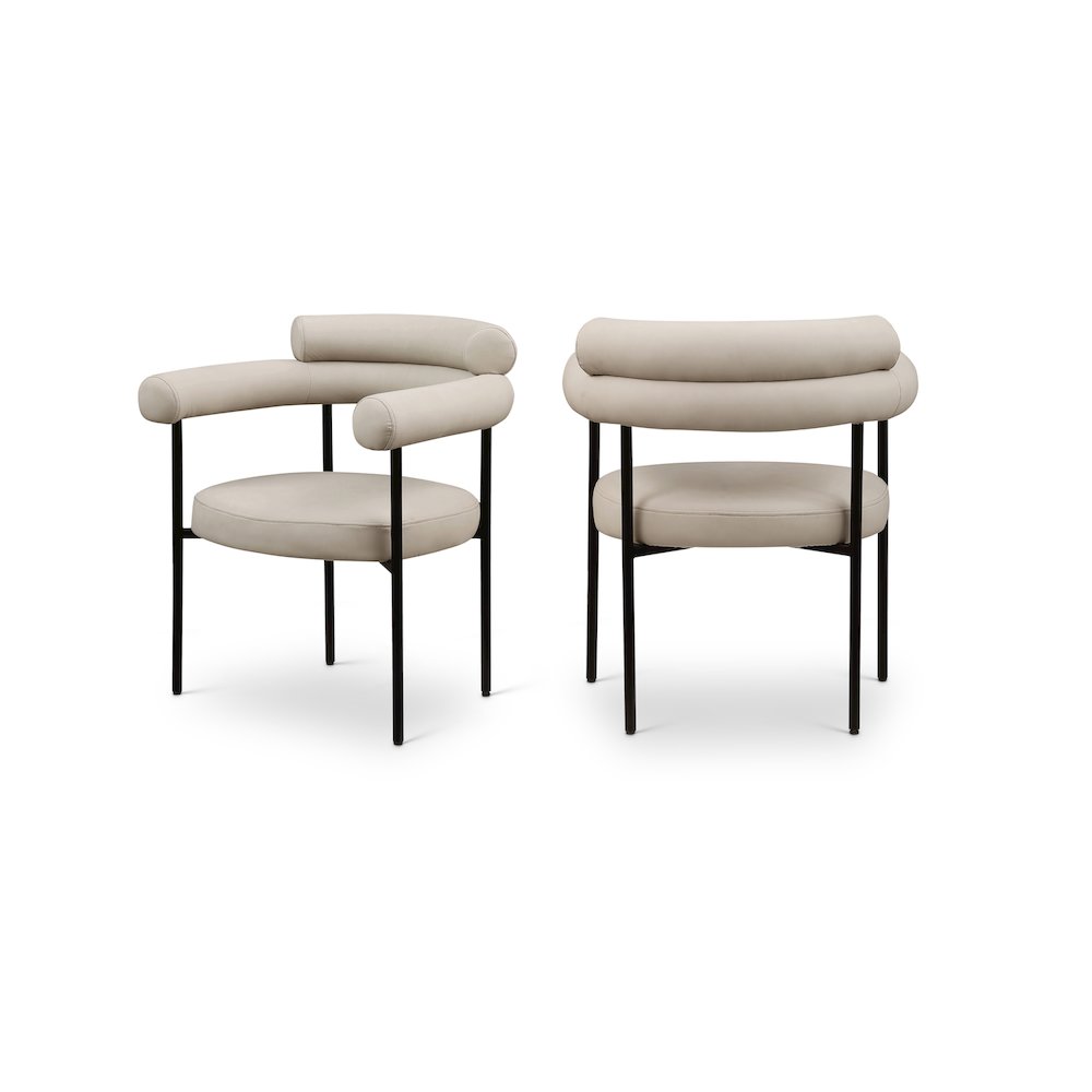 Blake Taupe Vegan Leather Dining Chair, Set of 2. Picture 1