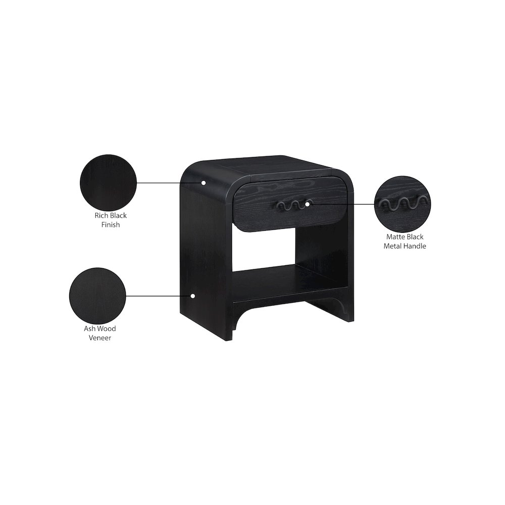 Hayes Black Night Stand / Side Table. Picture 10