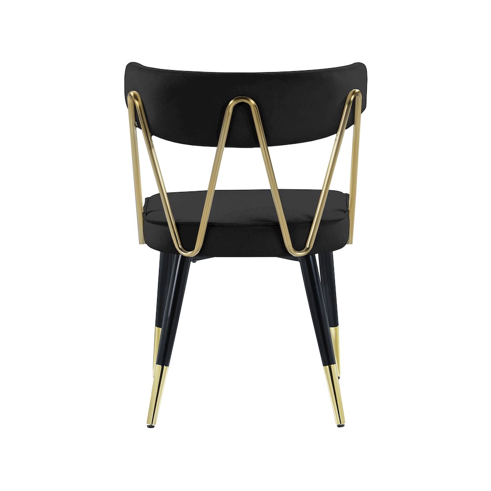 Rheingold Black Velvet Dining Chair, Set of 2. Picture 3