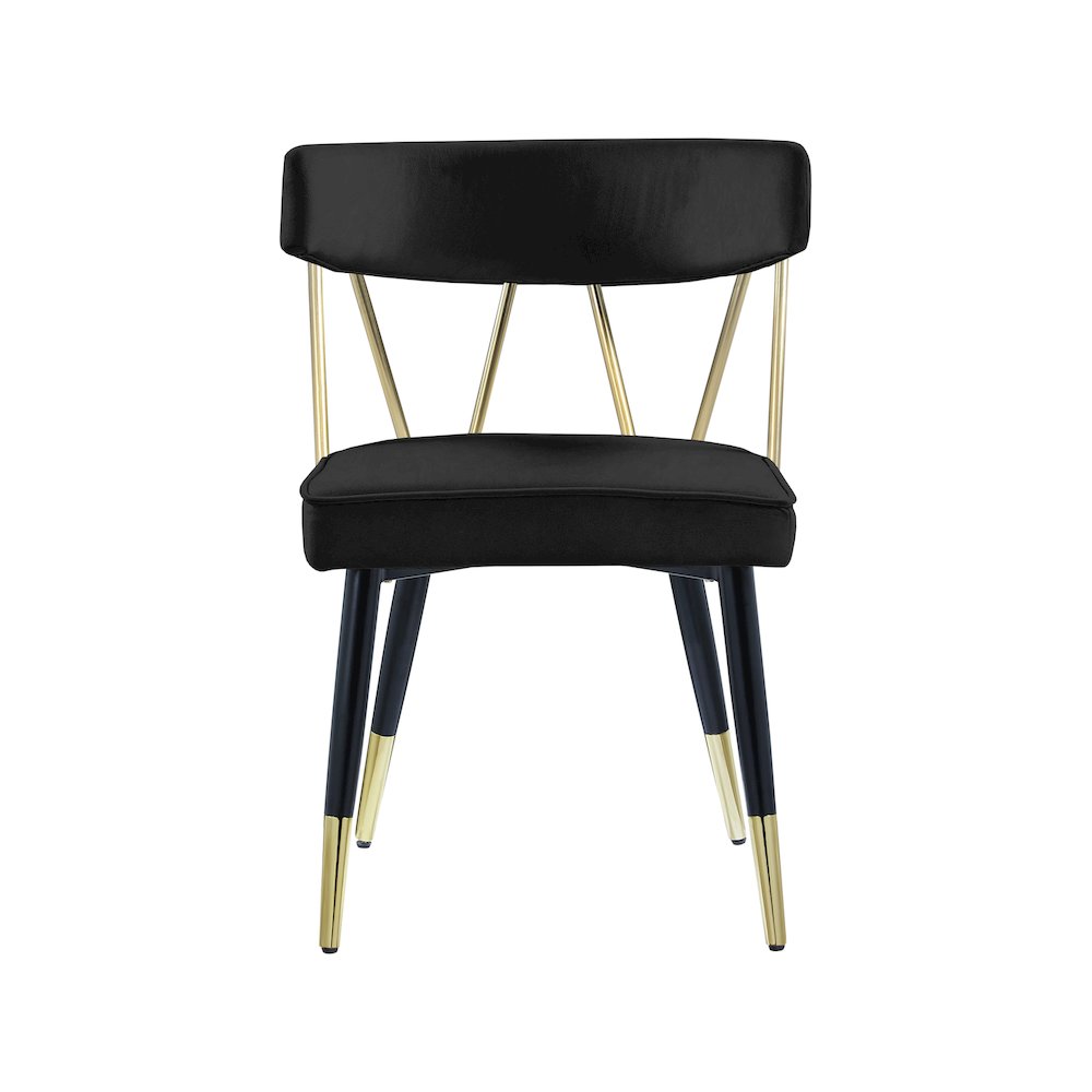 Rheingold Black Velvet Dining Chair, Set of 2. Picture 4