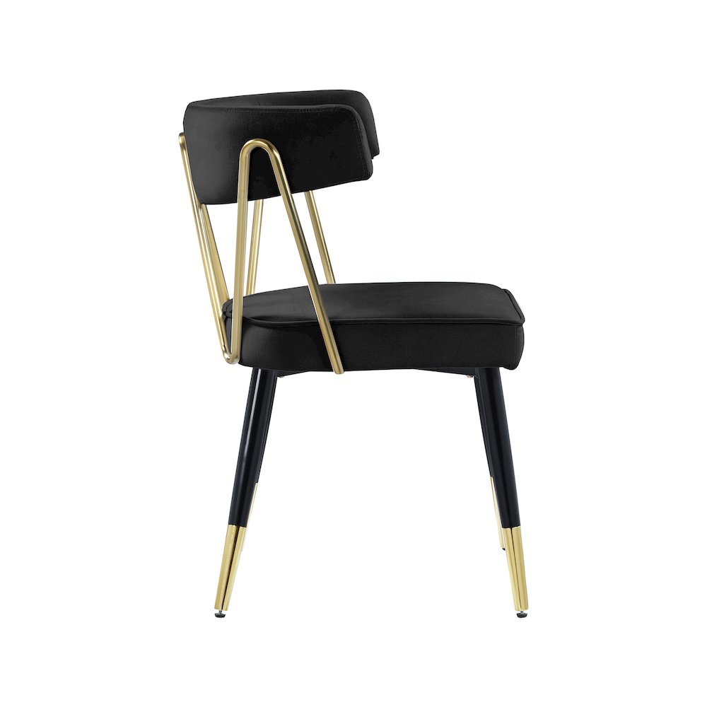 Rheingold Black Velvet Dining Chair, Set of 2. Picture 5